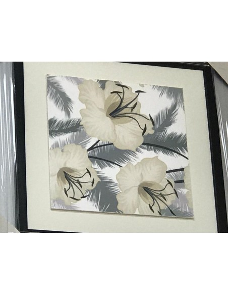 Cuadro flores beige 60*60cm