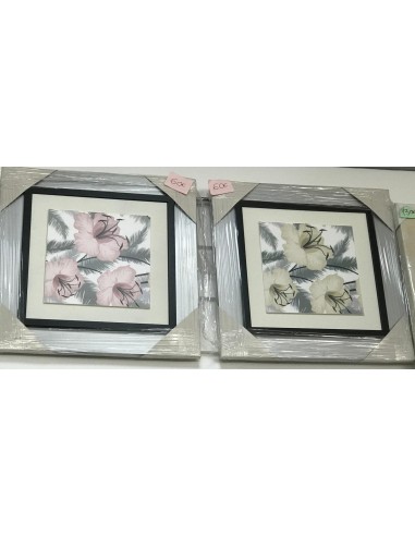 Cuadro flores beige 60*60cm
