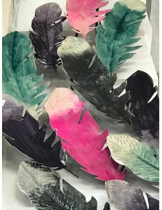 Panel metálico plumas multicolor 45*90cm 2