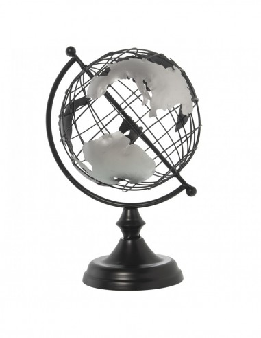 Bola del mundo metal negro/plata 43*18