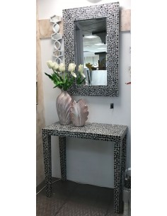Recibidor nacar círculos 77*36*81cm