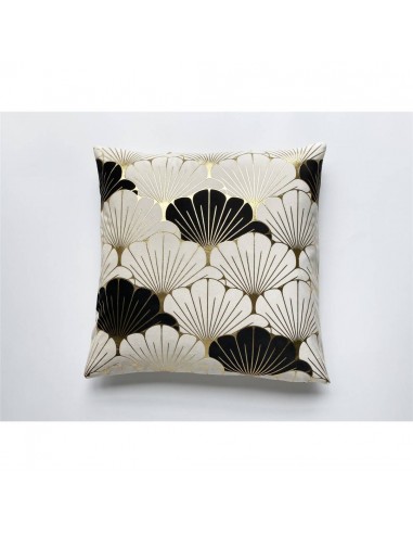 Cojin dec. hojas blanco/oro 45*45 cm