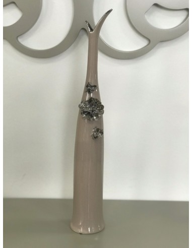 Jarron flor vison plata 10*42cm