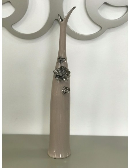 Jarron flor vison plata 10*42cm