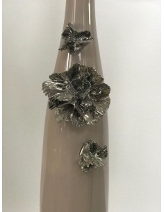 Jarron flor vison plata 10*42cm 2