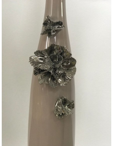 Jarron flor vison plata 10*42cm