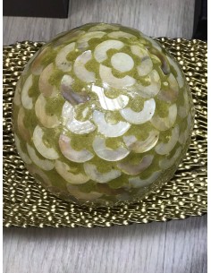 Bola decorativa nacar dorado 10 cm