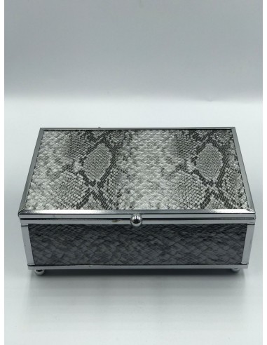 Joyero Metal Plata/cristal Imitación Serpiente 15x10x6cm