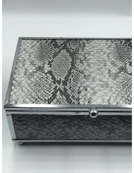 Joyero Metal Plata/cristal Imitación Serpiente 15x10x6cm