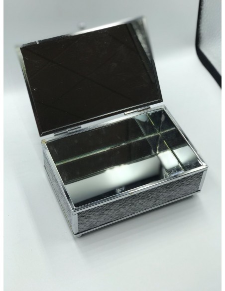 Joyero Metal Plata/cristal Imitación Serpiente 15x10x6cm