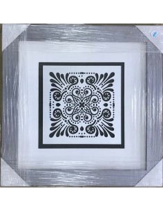 Cuadro mandala negro/plata set 2 2