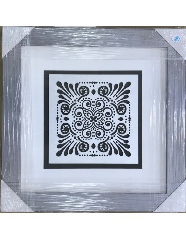 Cuadro mandala negro/plata set 2