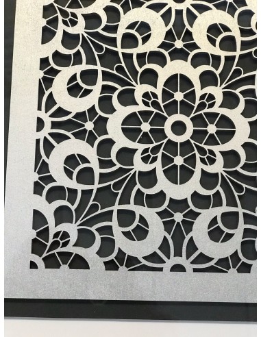 Cuadro mandala negro/plata set 2