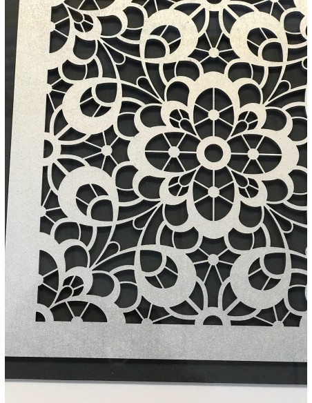 Cuadro mandala negro/plata set 2
