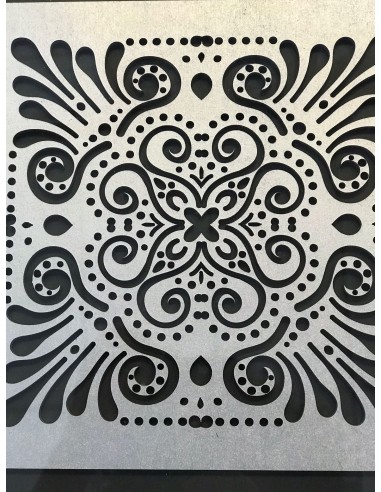 Cuadro mandala negro/plata set 2