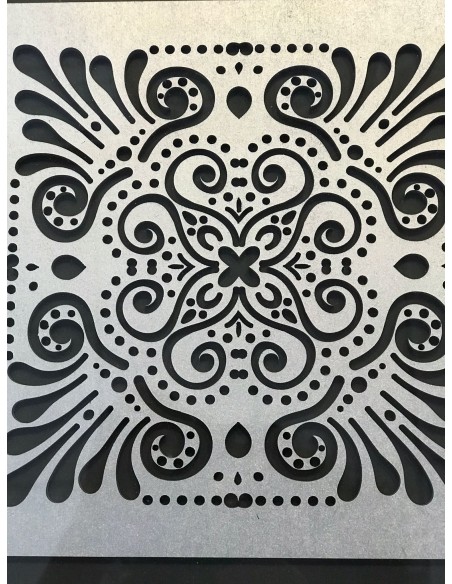 Cuadro mandala negro/plata set 2