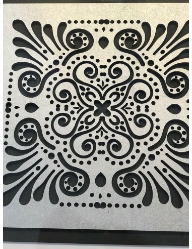Cuadro mandala negro/plata set 2