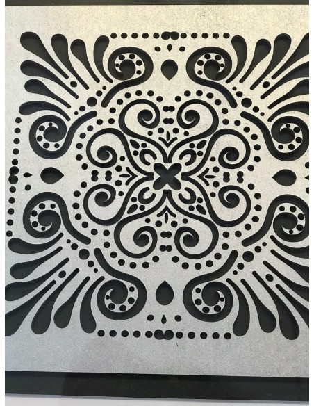 Cuadro mandala negro/plata set 2