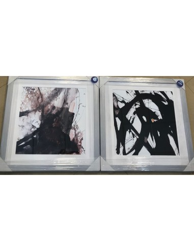 Cuadro pintura abstracto negro set 2