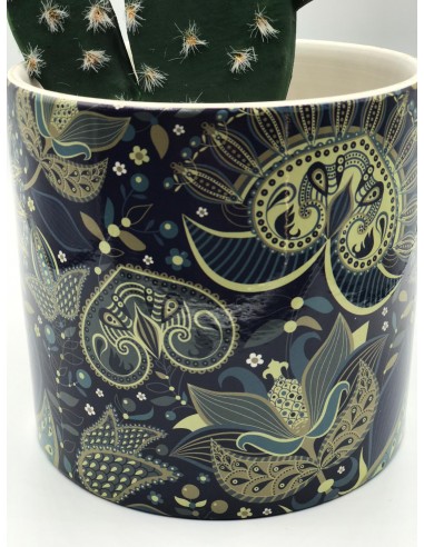 Macetero ceramica dibujos azul 12*13cm