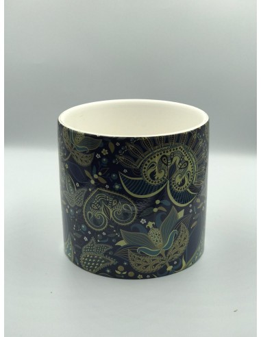 Macetero ceramica dibujos azul 12*13cm