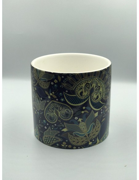Macetero ceramica dibujos azul 12*13cm