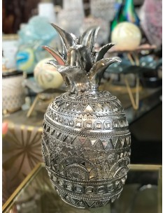 Figura piña plata brillantes 39cm
