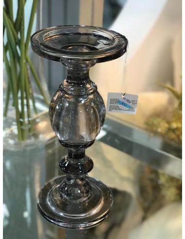 Portavelas cristal budapest gris 11*11*25cm