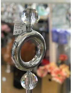 Lampara de pie circulo cristal metal 38*163cm 2
