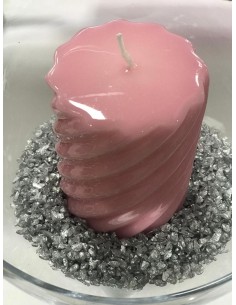 Vela lineas rosa chicle 9*7