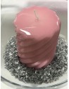 Vela lineas rosa chicle 9*7