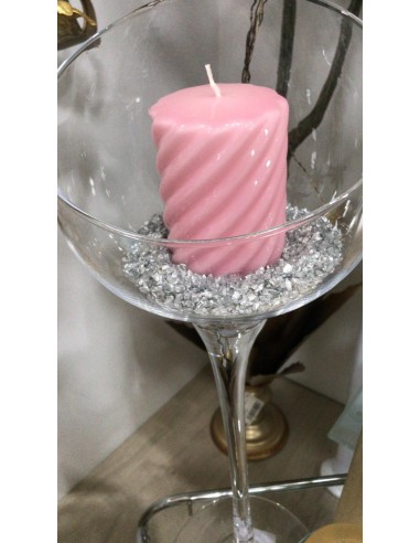 Vela lineas rosa chicle 14*7