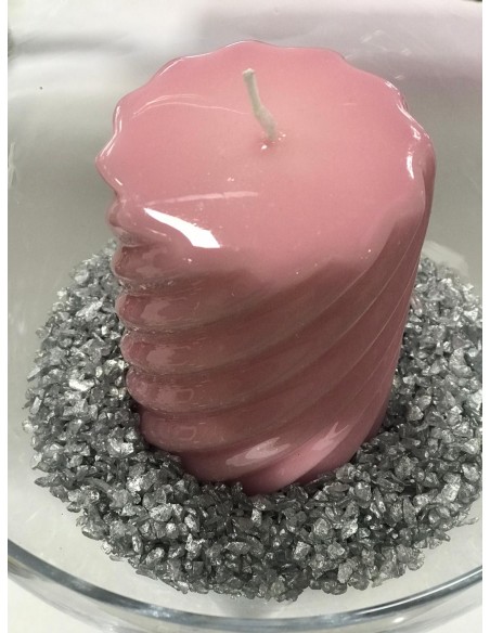 Vela lineas rosa chicle 14*7