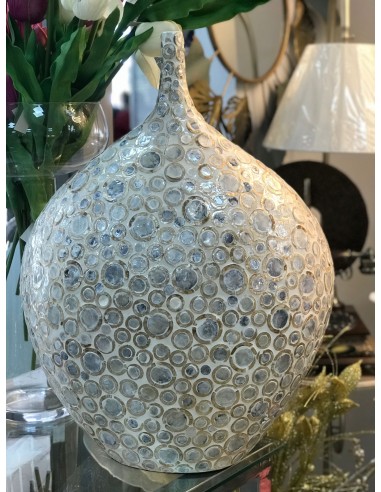 Jarron crema-marron nacar 50*25*64cm