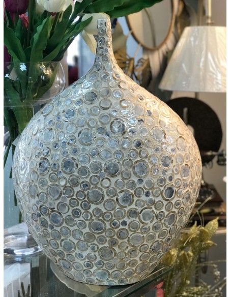 Jarron crema-marron nacar 50*25*64cm