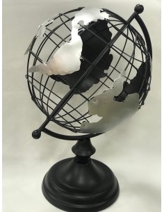 Bola del mundo metal negro/plata 43*18