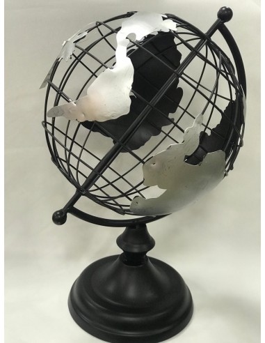 Bola del mundo metal negro/plata 43*18