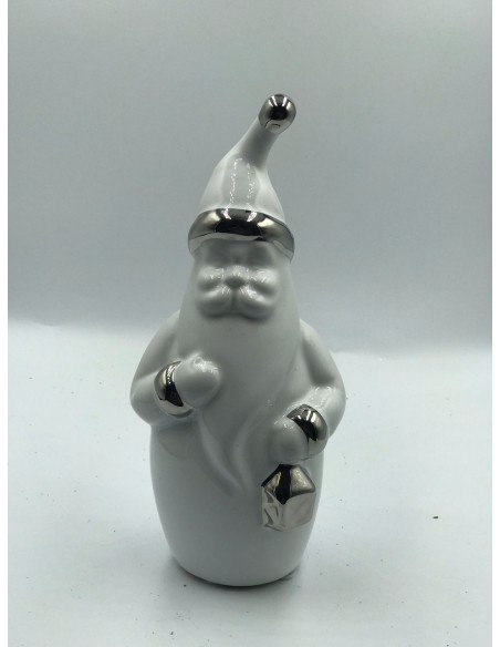 Figura papa noel blanco/plata 9*20cm