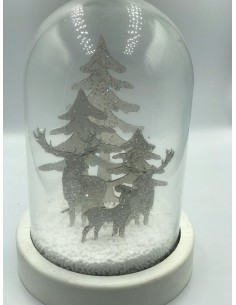 Campana navidad bolitas blanco 15*25cm