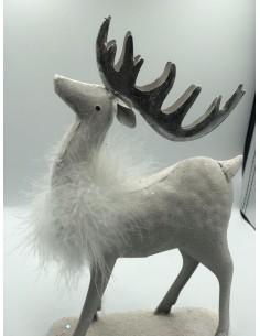 Figura reno blanco/plata 25*25cm 2