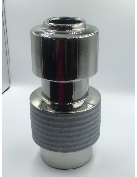 Jarron decorativo ondas plata