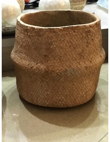 Macetero cesto de palma cemento