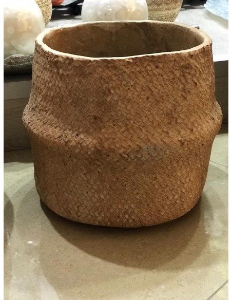 Macetero cesto de palma cemento