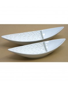 Centro barca 46cm blanco/plata brillantes