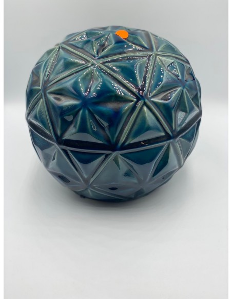 Bola decorativa relieve azul 18cm
