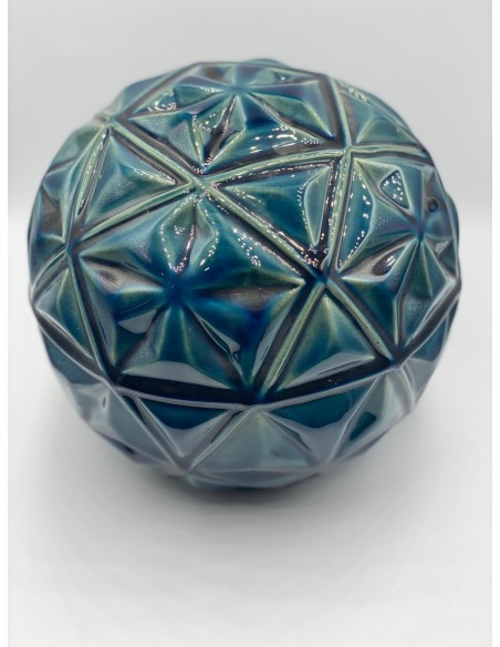 Bola decorativa relieve azul 18cm