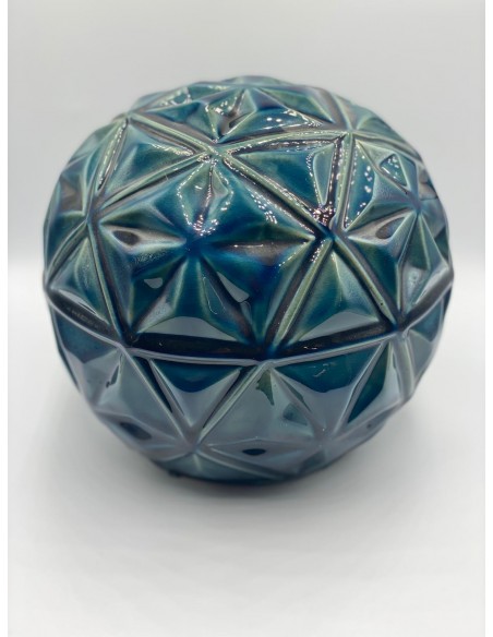 Bola decorativa relieve azul 18cm