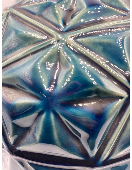 Bola decorativa relieve azul 18cm