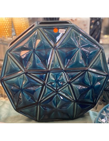 Jarrón decorativo relieve azul 37*37cm