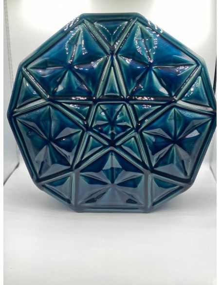 Jarrón decorativo relieve azul 37*37cm